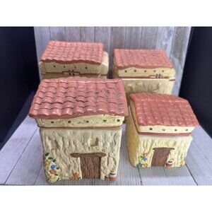 Vtg House of Llyod 1991 Set of 4 Cannisters Southwestern Rare 8",7.5",7",5" Tall